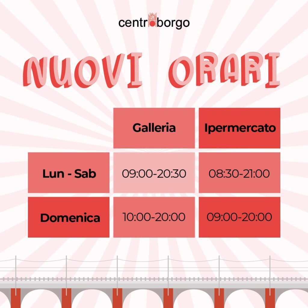 Orari Maggio - Centro Commerciale Centro Borgo